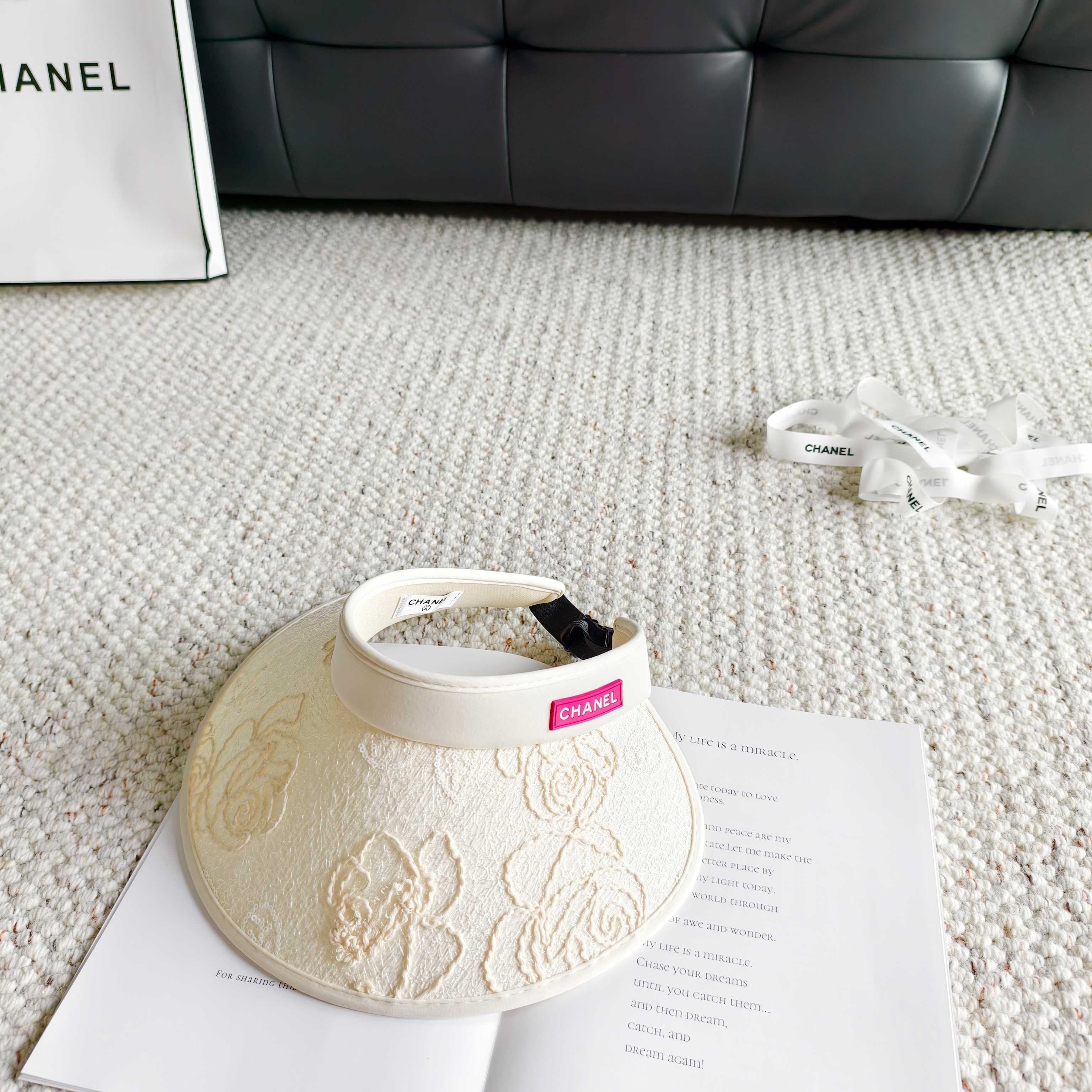 Chanel Sun Hat With Embroidered Rose 299905