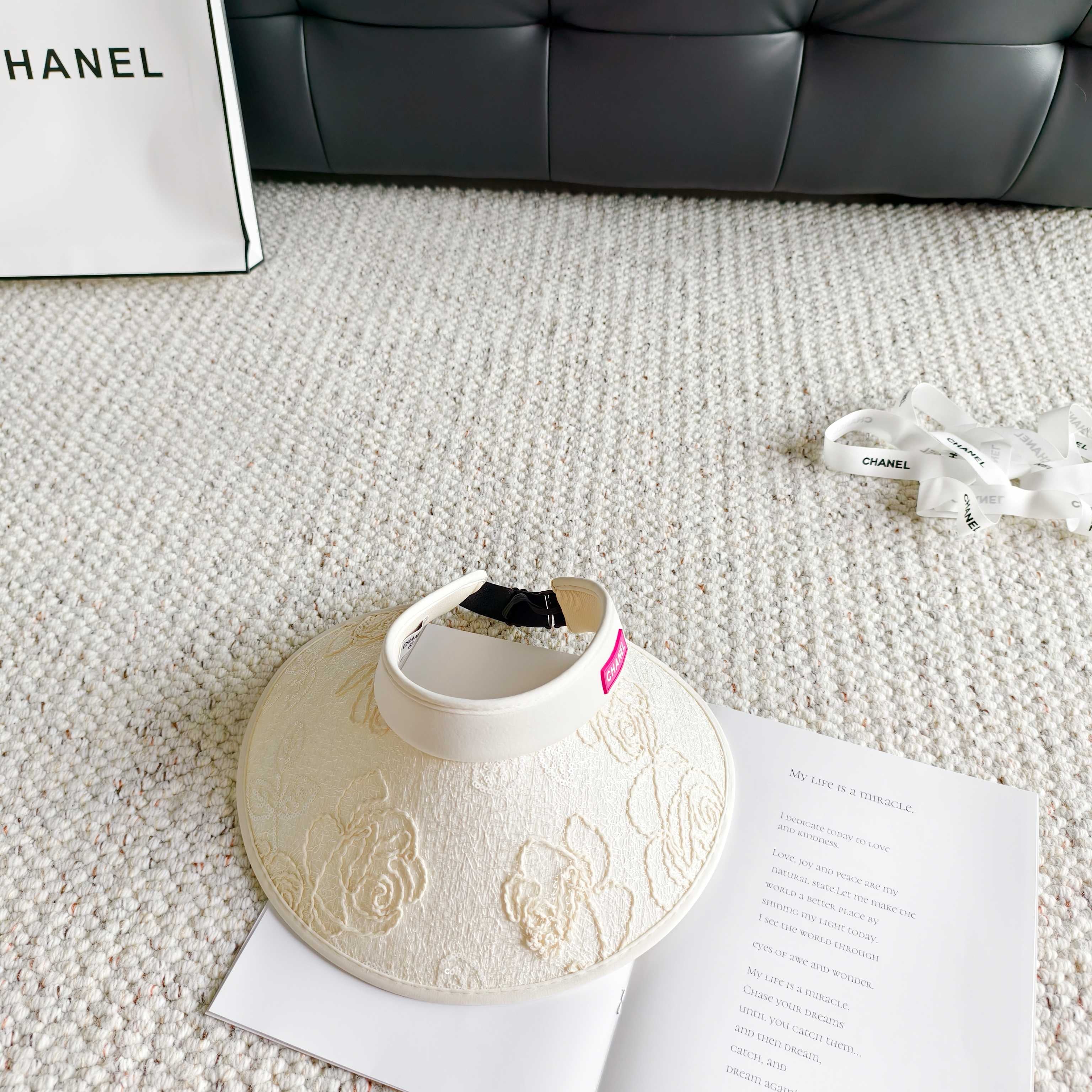 Chanel Sun Hat With Embroidered Rose 299905