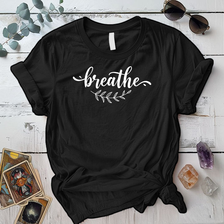 Breathe T Shirt Black Mockup
