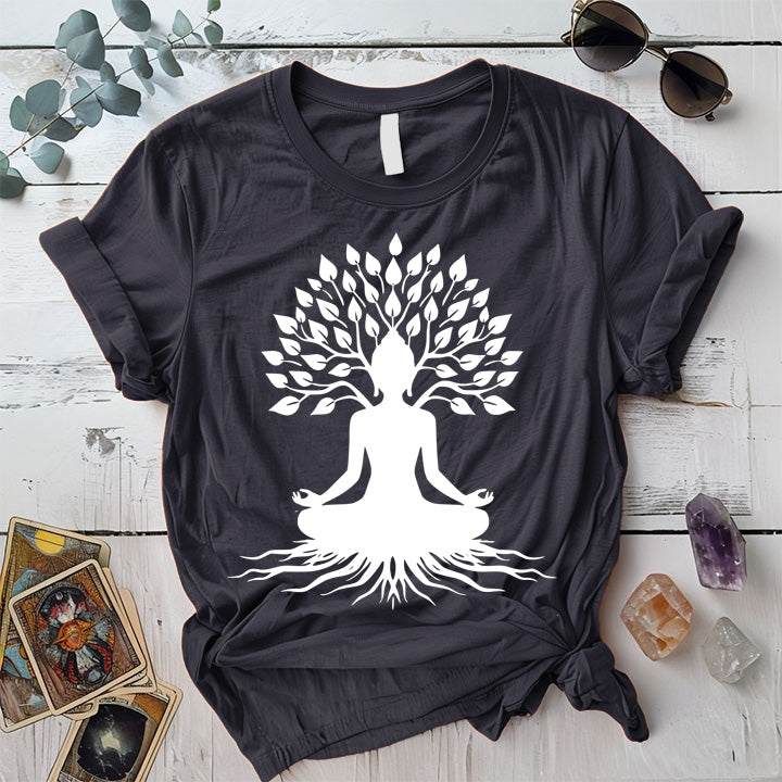 Buddha Tree T-Shirt Mockup dark-heather-grey