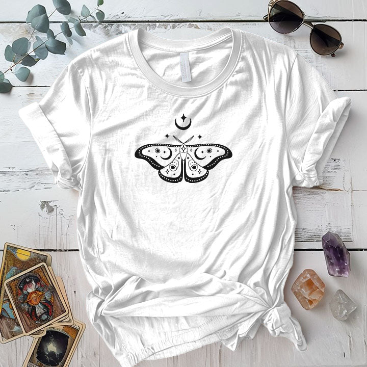 Celestial Butterfly T Shirt White Mockup