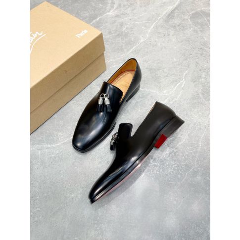 CL Dandelion Tassel Loafers Patinated Calf Leather Black