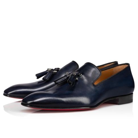 CL Dandelion Tassel Loafers Patinated Calf Leather Marine Blue