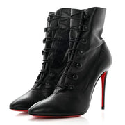 CL French Tutu Button Ankle Boot 100mm Calfskin Black