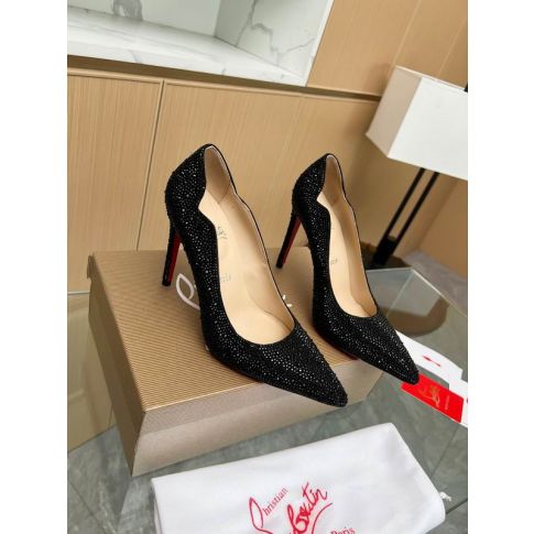 CL Hot Chick 100 Pumps Strass Embellished Leather Black