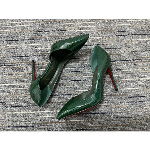 CL Iriza Pumps 100mm Croc-effect Leather Green