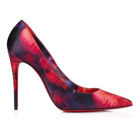 CL Kate 100 Mm Pumps Roses Printed Crepe Satin Multicolor