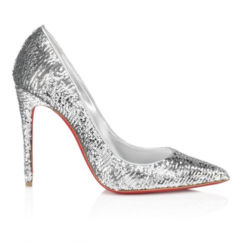 CL Kate Mini Paillettes 100 Mm Pumps Crepe Satin Silver