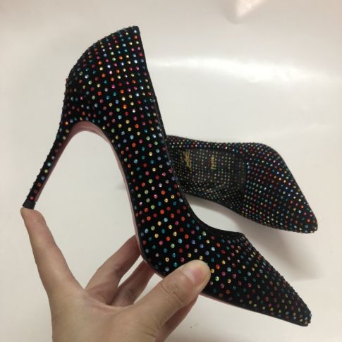 CL Kate Strass Pumps Suede Multicolor