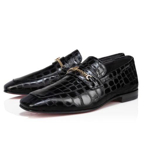 CL Mj Moc Loafers Alligator Embossed Calf Leather Black