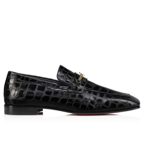 CL Mj Moc Loafers Alligator Embossed Calf Leather Black