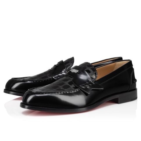 CL Penny Loafers Men Abrasivato Calf Leather Black