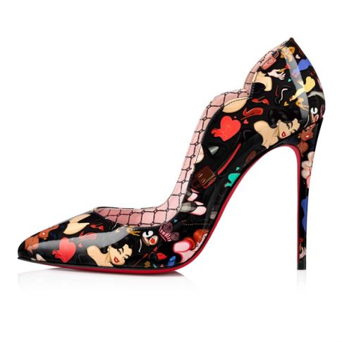 CL Pumps Hot Chick 100 mm Black-multi/lin Poupee Patent