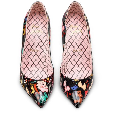 CL Pumps Hot Chick 100 mm Black-multi/lin Poupee Patent
