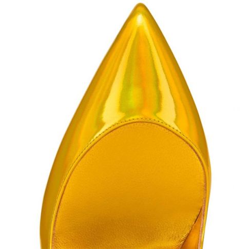 CL Pumps Hot Chick 100 mm Yellow/lin Yellow Patent