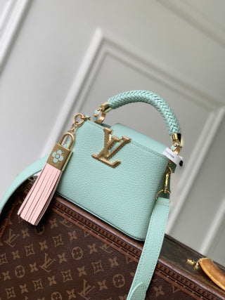 LV 2025  Capucines BB Bag Mint Green Taurillon Leather 347420