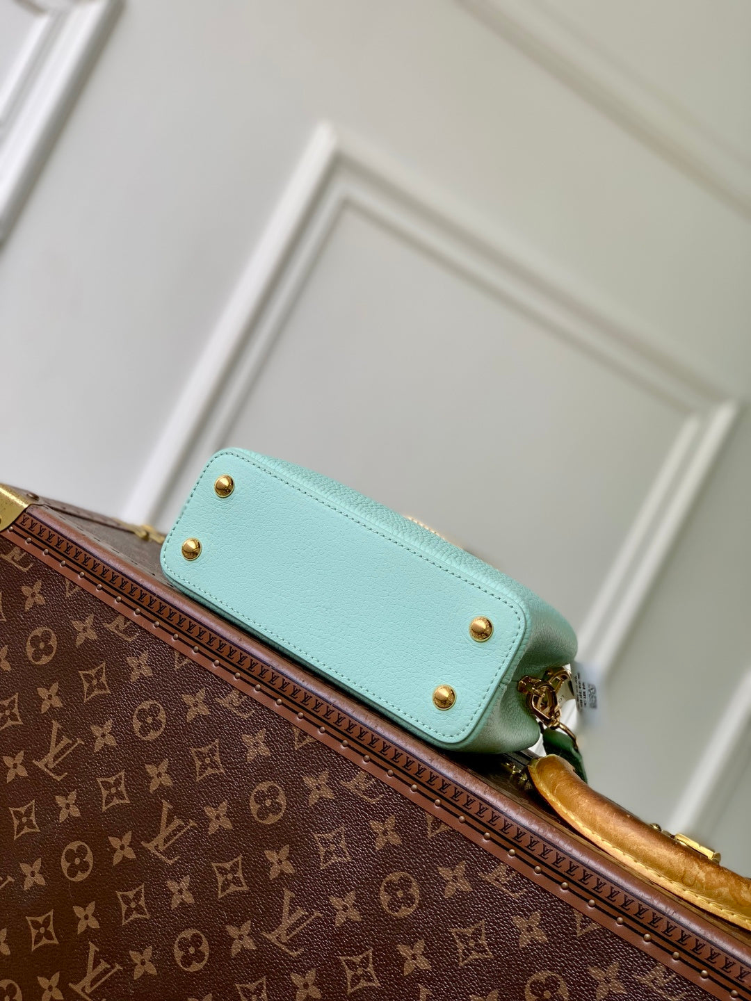 LV 2025  Capucines BB Bag Mint Green Taurillon Leather 347420