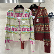 CC 26 Striped Jacquard Knit Cardigan Multicolor Wool Cashmere 331700