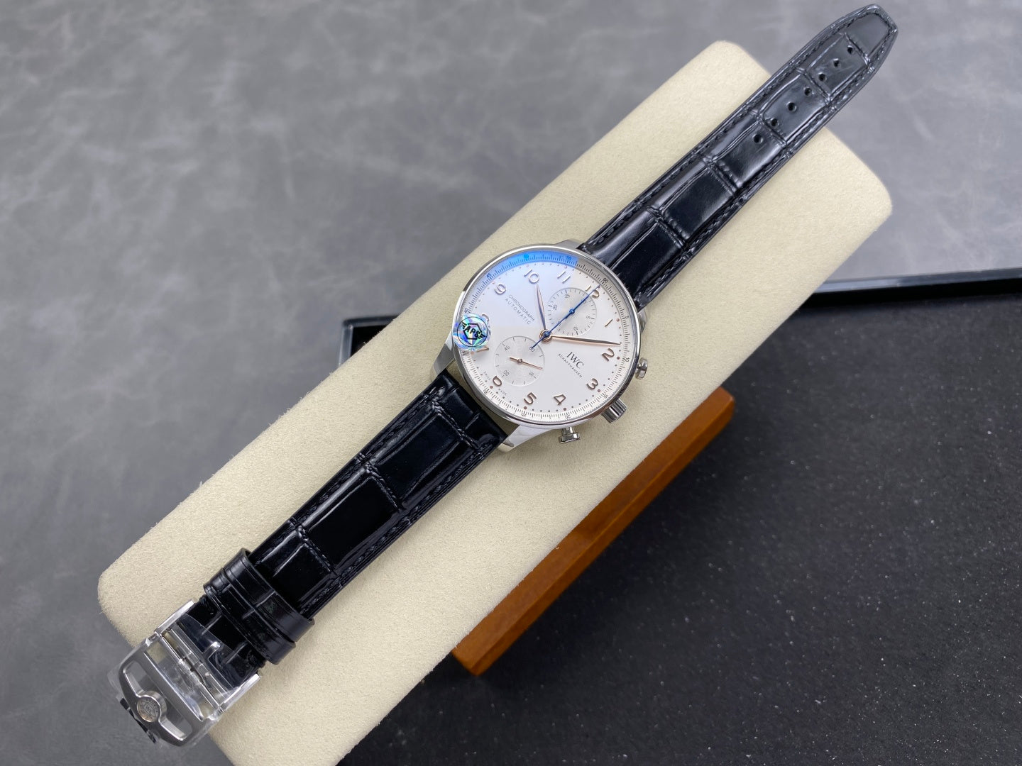 IWC Portuguese Chronograph 41mm Steel Case Crocodile Leather