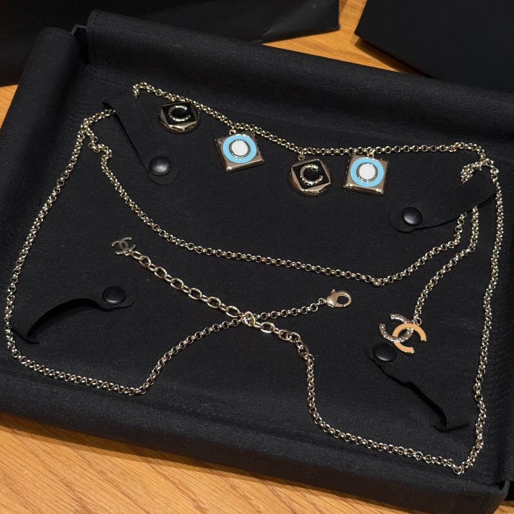 Chanel 2026 CC Letter Charm Layered Chain Necklace Belt