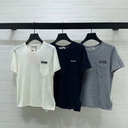 Miu Miu 2026 T-shirt Gray White Navy Blue Wool