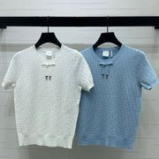 Dior 2026 Jacquard Pattern Knit Short-Sleeve T-Shirt Wool 160258