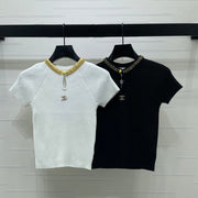 Chanel 2026 Beaded Knit Short-sleeved Top Viscose Nylon 365984