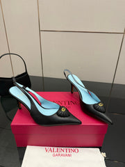 VT 26s Heart-Shaped Slingback 80 Blue Sheepskin