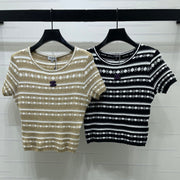 Chanel 2026 Crochet Knit Short Sleeve Cotton Polyamide 380684