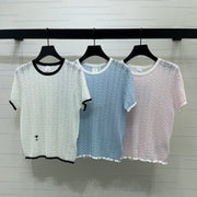Dior 2026 Cable Knit Textured Short-Sleeve T-Shirt Wool 48244