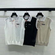 Miumiu 2026 Vest With Striped Collar Wool Cashmere 398053