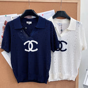 Chanel 2026 Polo Double C Knit Short-Sleeve T-Shirt Wool Laine 463397