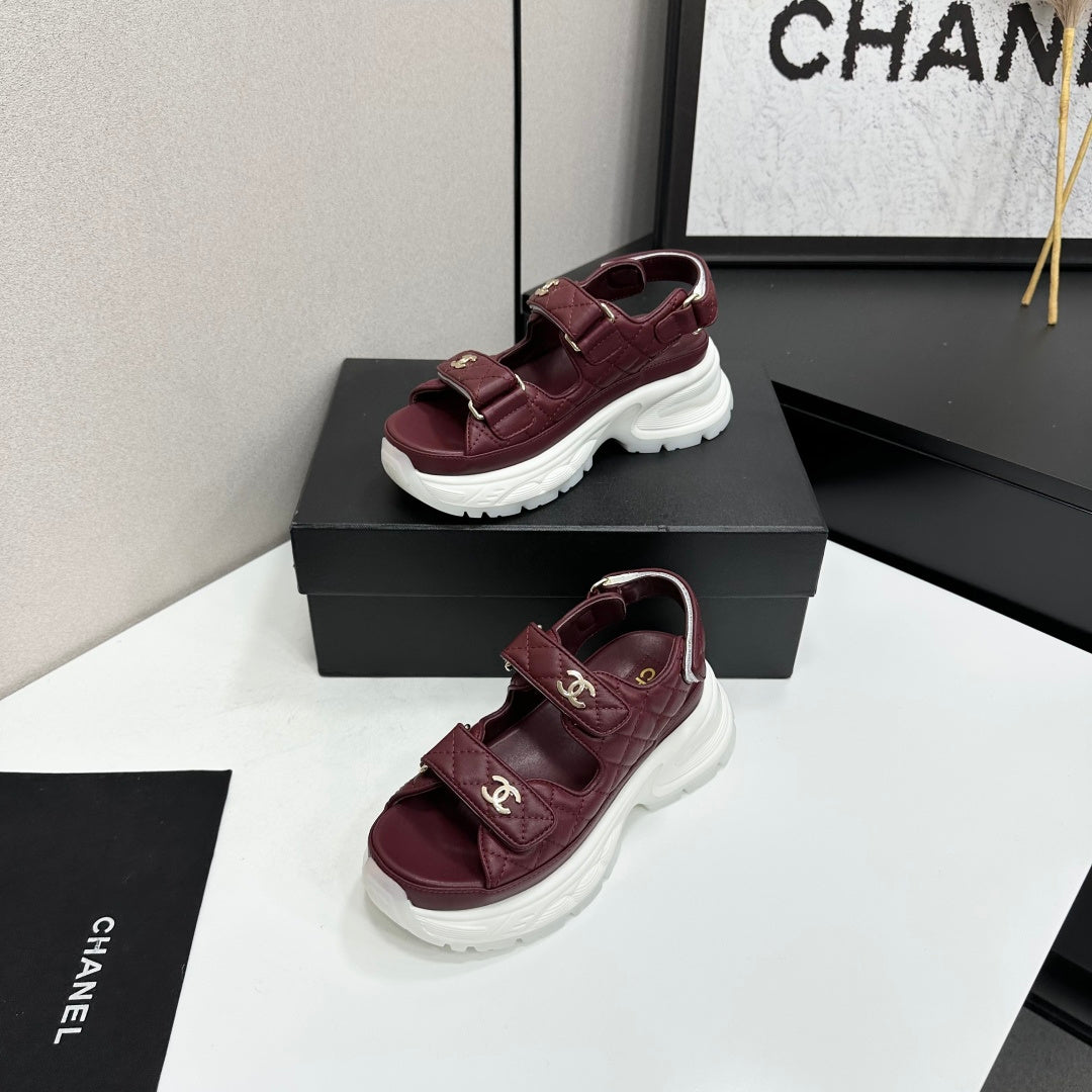 Channel 2026 Chunky Sport Sandals 65mm Patent Calfskin 894909