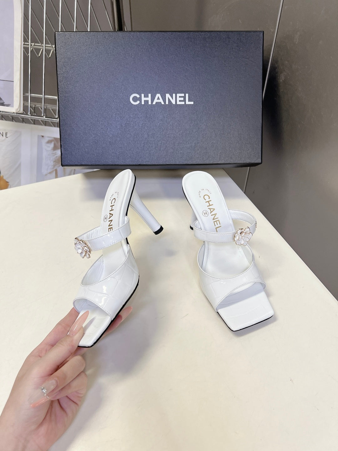 Channel 2026 Mule 70mm Embossing And Suede Calfskin 895349