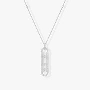 MOVE 10TH PM SILVER DIAMOND NECKLACE