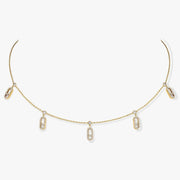CHOKER MOVE UNO PAMPILLE PAVED GOLD DIAMOND NECKLACE