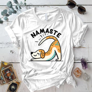 Down Dog Namaste T Shirt White Mockup