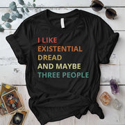Existential Dread Retro T Shirt Black Mockup