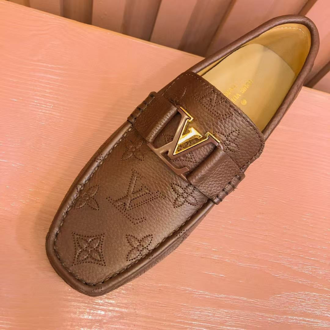 LV Moccasin Brown Monogram Cowhide