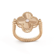 CLOVER RIVERSIBLE PINK GOLD RING