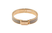 H LOCK GREY PINK GOLD BRACELET 12MM