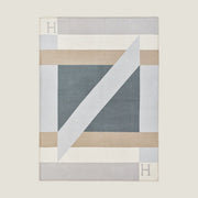 HM Drapeau Blanket Acier and Perle Wool Cashmere