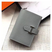 HM Bearn 10cm Mini Wallet In Grey Epsom Leather
