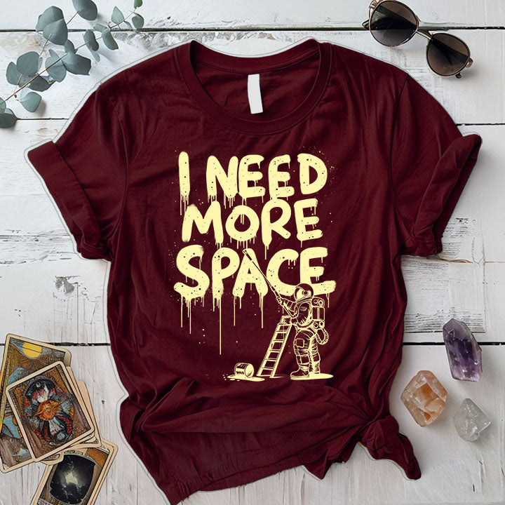 I Need More Space Astronaut T Shirt Black Mockup