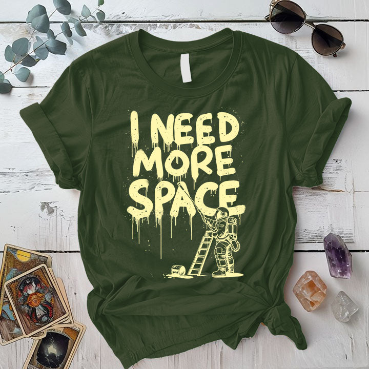 I Need More Space Astronaut T Shirt Dark Heather Grey Mockup