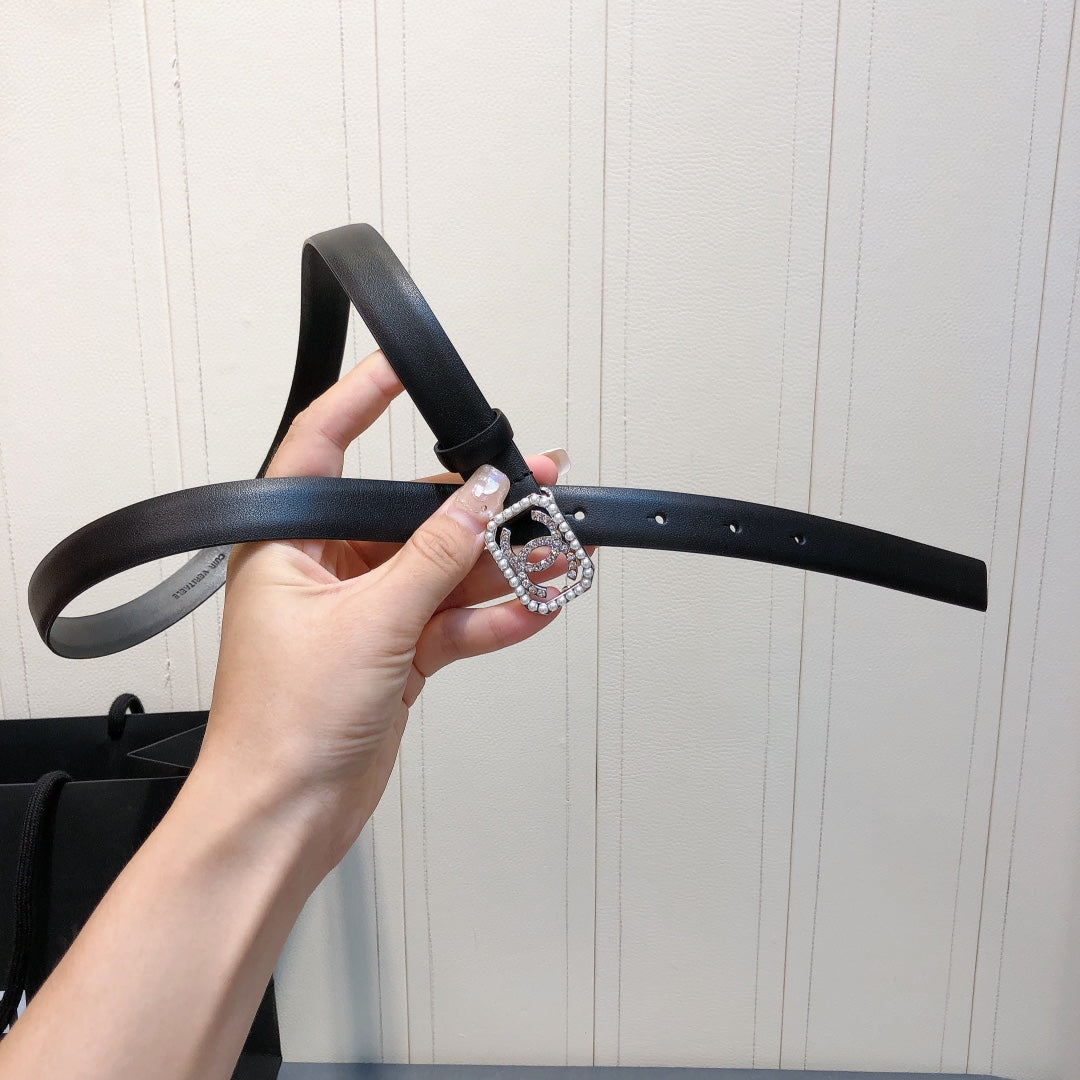 Chanel 2026 Pearl Buckle Belt 20mm Leather