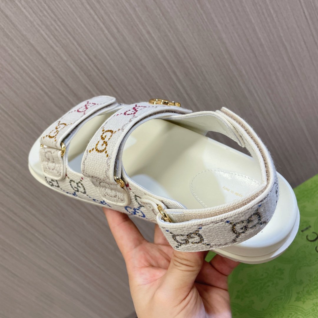 GG CLASSIC CANVAS SANDALS WHITE