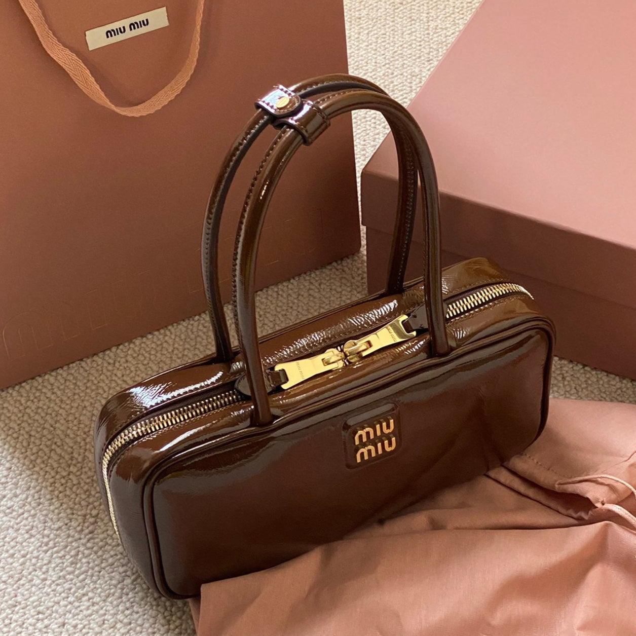 Beau Naplak 27cm Brown Patent Leather