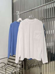 Miu Miu 25 Letter Embroidered Long-sleeved T-shirt Cotton