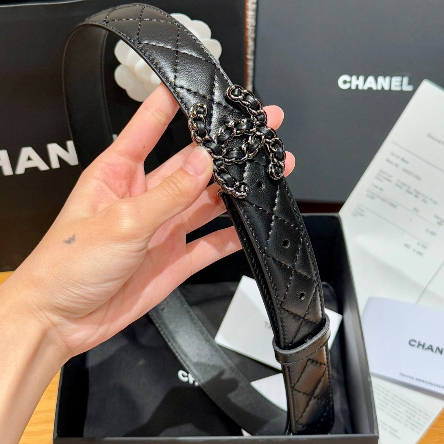 Chanel 2026 Quilted Belt 30mm Sheepskin
